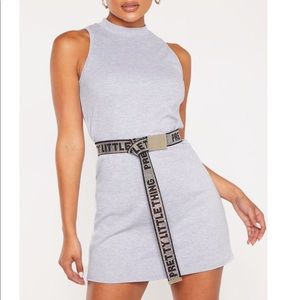 PRETTY LITTLE THING GREY TANK T-SHIRT DRESS